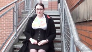 Chubby Amy loves fetish and masturbating into restaurants