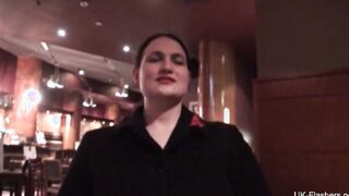 Chubby Amy loves fetish and masturbating into restaurants