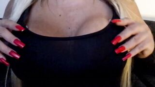 Big Tit blonde with full clitoris cumming with masturbation