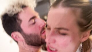 We didn't even make to the bedroom... Lusty lovers gets hard and wild