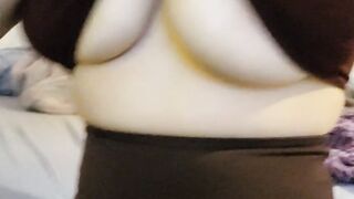 Shaking my long, natural Swedish melons for your satisfaction 