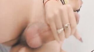 Horny Tranny is Stripping Naked and Masturbating