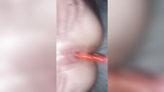 Maire 's cunt leaking from dildo (wets my penis)