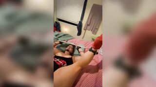 Tied and gagged college girl fucks for grades