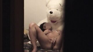 women comes out of the bath-tub lusty and is caught