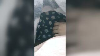 Step MILF beautiful hand job under blanket