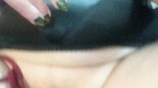 Nasty Huge Tit stepmom makes videos of herself stuffing thongs into her soak cunt and then selling them