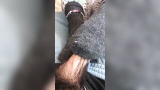 Laid back sockjob with long cummed