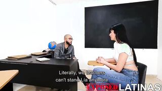 Hispanic stepmom gets plowed by professor to keep her step daughter