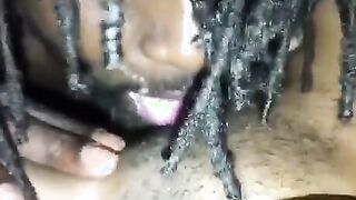 I blown her butt and vagina then plowed her with a vibrator she squirted and lost the dildo
