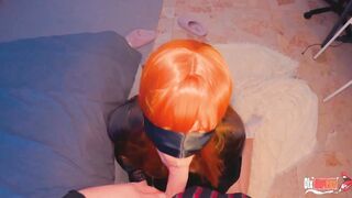 Tricked my stepmom inside blowing my dick with a taste