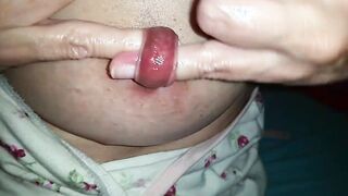 nippleringlover crazy mom fingers intense spread nipple piercing 2 finger bang