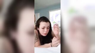 morning cock ends with his cum on my face
