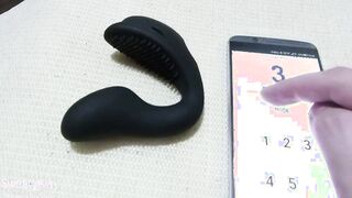 Remote control my sex toy into outdoors restaurant