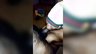 REAL PENIS EATER SPEAKING ANOTHER LANGUAGE WHILE SHE DEEPTHROATS FAT PENIS!!!!!!