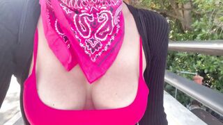 Take a walk with braless Artemisia Love and some breasts flashing at the park