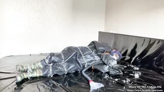 Bondage sluts Heavy pvc gas mask fetish
