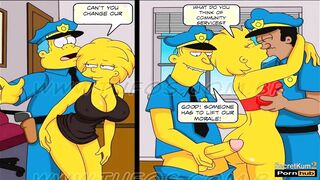 The Simpsons - 18yo Teenie gangbanged by Police officers at the Station