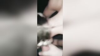 Taking bwc while daddy face fucks me condom kept coming off!