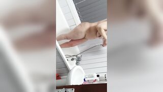 Step MILF nude into toilet got plowed by step son