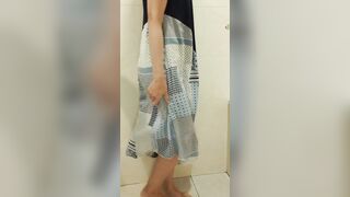 Office women desperate soak her huge dress | Peeing|