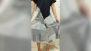 Office women desperate soak her huge dress | Peeing|