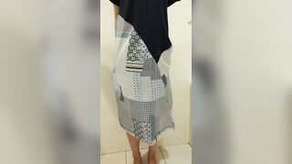 Office women desperate soak her huge dress | Peeing|