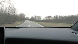 German Big Butt Milf driving outdoor showing off her amazingly Hottie