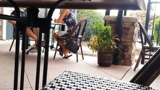 Candid Blonde Inside Flip Flops