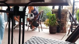 Candid Blonde Inside Flip Flops