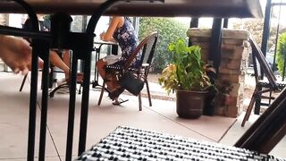 Candid Blonde Inside Flip Flops