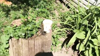 Mom watches me in play with her garden then blows me irresistible