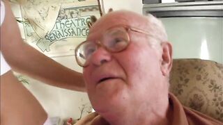 Grandpa Mireck bangs cute 18yo cunt with mouth