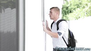 Black stepteen riding and sucking