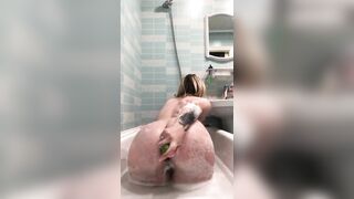 Huge Cucumber Hard Anal Banged From Big Butt Milf