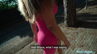 Outdoor Agent Briana Bandares with a huge pair of jugs and Hot