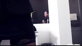 BUMS BUERO – Silicone hooters get cum sprayed in wild