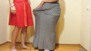 2 older lesbians with fat asses and unshaved pussies have