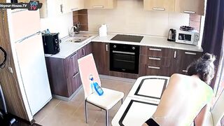 the Huge Breasts beauty Cleaning Kitchen