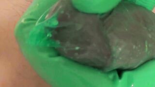 Green Condom Hand Job