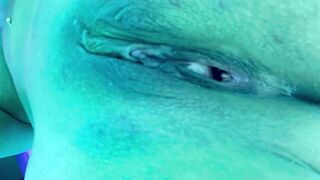 Seductively undressing after working out finger fuck myself inside tanning bed