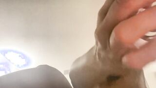 Cougar uses glass toy see my cum at the end