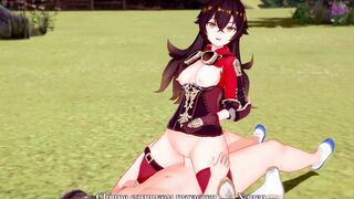 Genshin impact Amber super sexy sex with voluptuous women
