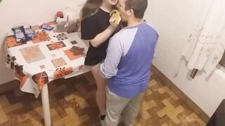 Fucking stepcousin into the kitchen