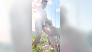 Blonde Cutie handcuffed and facefucked inside outside