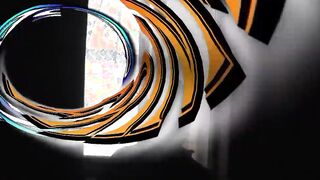 Peeping through windows. Voyeur. Inside evening, on street random passerby