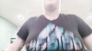 BBW Fatty Works Out and Flashes Her Titties at the Gym
