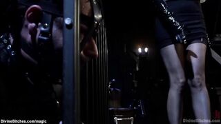 Blond female domination anal fist gimp and sub
