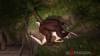 Minotaur fucks gorgeous young fairies inside fairy forest