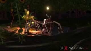 Minotaur fucks gorgeous young fairies inside fairy forest